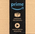 Amazon prime label Royalty Free Stock Photo