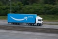 Amazon Prime lorry in motion Royalty Free Stock Photo