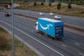 Amazon Prime lorry in motion Royalty Free Stock Photo