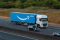 Amazon Prime Lorry in motion Royalty Free Stock Photo