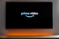 Amazon prime video logo on a smart TV Royalty Free Stock Photo