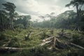 Amazon rainforest deforestation. Generate Ai