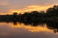 Amazon Rainforest Sunset Reflection Royalty Free Stock Photo