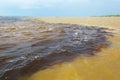 Amazon & Rio Negro waters not mixing, Brazil Royalty Free Stock Photo