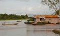 Amazon river, Amazonas, Brazil: Wooden local huts, houses on the Amazon river in Brazil