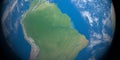 Amazon river in american continent, aerial view from earth planet Royalty Free Stock Photo