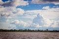 Amazon river jungle with amazing sky and clouds Royalty Free Stock Photo