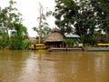 Amazon river, Peru - 10 May 2011: Indian village on Amazon river, Peru, South America Royalty Free Stock Photo