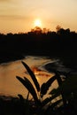 Amazon river sunset Royalty Free Stock Photo