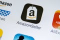 Amazon Seller application icon on Apple iPhone X screen close-up. Google AmazonSeller app icon. Google Amazon Seller application. Royalty Free Stock Photo