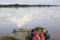 Amazon transportation boat on amazon river Royalty Free Stock Photo