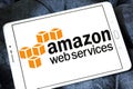 Amazon Web Services ,AWS, logo Royalty Free Stock Photo