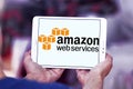 Amazon Web Services ,AWS, logo Royalty Free Stock Photo