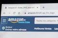 Amazon website homepage. It is an American electronic commerce and cloud computing company. Amazon.com logo visible