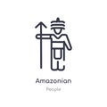 amazonian outline icon. isolated line vector illustration from people collection. editable thin stroke amazonian icon on white