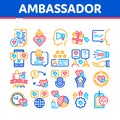 Ambassador Creative Collection Icons Set Vector