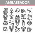 Ambassador Creative Collection Icons Set Vector