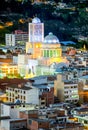 Ambato Cathedral By Night In Ecuador Royalty Free Stock Photo