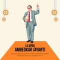 Banner design of Happy Ambedkar Jayanti Royalty Free Stock Photo