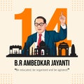 Banner design of Happy Ambedkar Jayanti Royalty Free Stock Photo