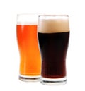 Amber ale and stout Royalty Free Stock Photo