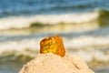 Amber on a beach of the Baltic Sea Royalty Free Stock Photo