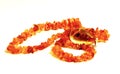Amber beads necklace Royalty Free Stock Photo