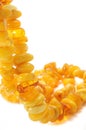 Amber Beads on White Background Royalty Free Stock Photo