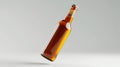 Amber Beer Bottle on White Background, Glass Bottle with Brown Cap, 12-Ounce Size, Empty Bottle Royalty Free Stock Photo