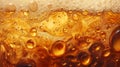 Amber Beer Bubbles Close-up in Backlit Glass, Ideal for Background or Overlay Royalty Free Stock Photo