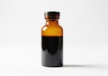 Amber bottle with dark liquid Royalty Free Stock Photo
