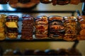 Amber bracelets on a special shelf