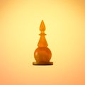 Amber chess set. Chess piece White Bishop on gold gradient background. Royalty Free Stock Photo