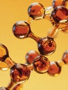 Amber Colored Molecular Structure With Golden Yellow Background And Soft Lighting Royalty Free Stock Photo