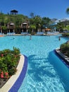 Amber Cover Cruise port in Puerto Plata, Dominican Republic - 12/12/17 - people in the pool area in Amber Cove