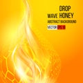 Amber drop honey. Abstract background. Vector