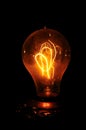 Amber Edison light bulb Royalty Free Stock Photo