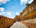 Amber Fort with blue sky, Jaipur, Rajasthan, India. Royalty Free Stock Photo