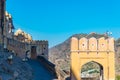 Amber Fort, famous travel destination in Jaipur, Rajasthan, India. The impressive landscape and cityscape.