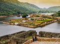 Amber fort gardens, Jaipur, India Royalty Free Stock Photo