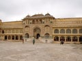 Facade and entrance gate of the Amber fort in Jaipur, India