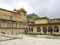 One of the interior gardens of the Amber fort in Jaipur, India Royalty Free Stock Photo