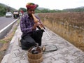 Snake charmer near Amber fort in Jaipur, India Royalty Free Stock Photo