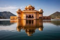 The Amber Fort in Jaipur, Rajasthan, India, Water Palace Jal Mahal, Man Sager Lake, Jaipur, Rajasthan, India, Asia, AI Generated Royalty Free Stock Photo