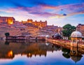 Amber Fort and Maota Lake, Jaipur, Rajasthan, India Royalty Free Stock Photo