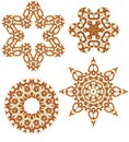 Amber glass beads design elements