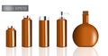 Amber Glass Bottles Set Background Illustration Royalty Free Stock Photo