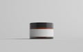 Amber Glass Cosmetic Jar Mockup - One Jar. Blank Label