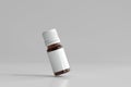 Amber Glass Medicine Bottle with Empty Label 3D Rendering