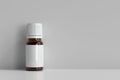 Amber Glass Medicine Bottle with Empty Label 3D Rendering